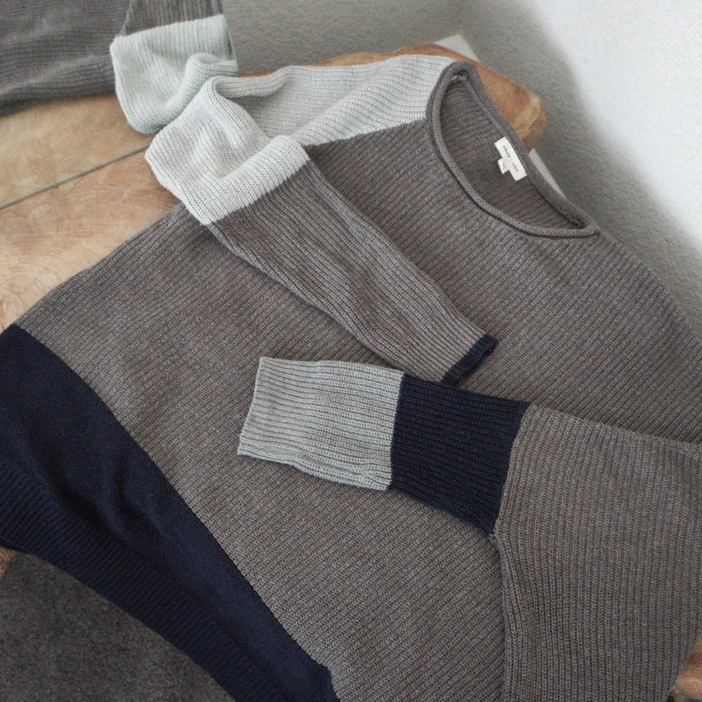 Silence + Noise Asymmetrical Color Block Sweater - image 1